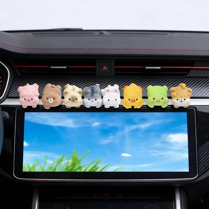 Computer Monitor Decor,Computer Monitors Decors Figurines,Personalized Animal Collectible Figurines, Monitor Decor for Home, Office,Car Decoration (Green)