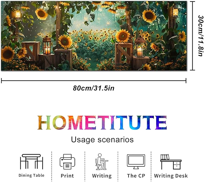 HOMETITUTE Mouse Pad 31.5 x 11.8 Inch XL Large Desk Mat Sunflower Extended Keyboard Pad Non Slip Computer Mat Waterproof Gaming Mouse Pad Nature Style Mousepad Desk Accessories for Home Office Setup