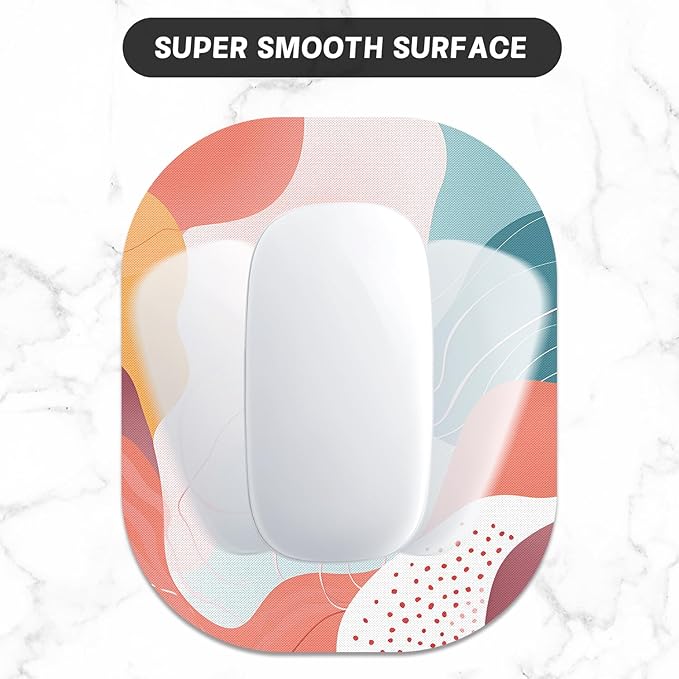 Small Mouse Pad, 6 x 7 Inch, Oval Mini Mouse Pad with Non-Slip Rubber Base for Laptop Wireless Mouse Keyboard Tray Mousepad, Abstract Styles