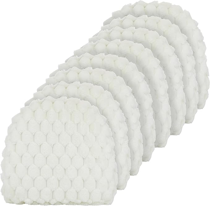 Klear Vu Raindrop The Gripper Non Slip Chair Cushions, Soft & Comfortable Seat Pad, Sitting Pillow for Kitchen, Dining or Office, 8 Count (Pack of 1), Podcast White