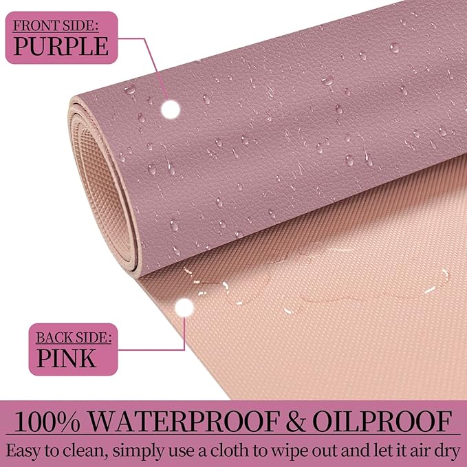 Non-Slip Desk Pad Mat, Leather Desk Mat for Desktop, Large Purple Mouse Pad, Waterproof Computer Mouse Mat Desktop Protector for Office/Home, 31.5" x 15.7"