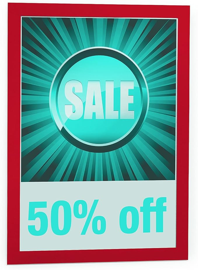 Durable Duraframe Self-Adhesive Magnetic Document Sign Holder - Letter-Size 8.5" x 11" Inches - Red - Pack of 2