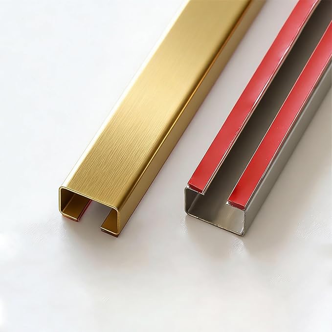 Stainless Steel Cable Hider,Metal Cable Condenser,Management Raceway of Cables,Cable Trunking Decorative,No Screws No Drilll Decorative Cable Hider for Home Office Kitchen(Brushed Gold,2x1in)