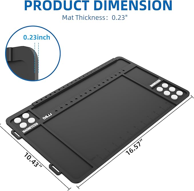 CKPART Gun Cleaning Mat, Premium Magnetic Pad With Organizer Parts Tray, Anti-Slip Rubberized Pistol Mat, Protective Workbench Mat for Gun Cleaning (16.5"x 10.43")