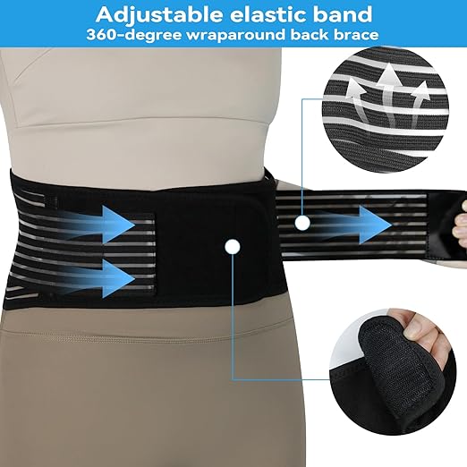 Back Support with Magnet, Tourmaline Magnetic Back Braces for Lower Back Pain Relief, Self Heating & Soothing Waist Band, Lumbar Support Belt for Herniated Disc/Sciatica (X-Large)