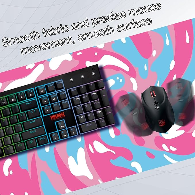 Fluid Pattern XL Mouse Pad,Super Thick Waterproof Fluid Pattern Large Gaming Mousepad with Stitched Edge,Mouse Computer Desk Accessories,Non-Slip Base Mouse Keyboard Mat 600X350X3mm