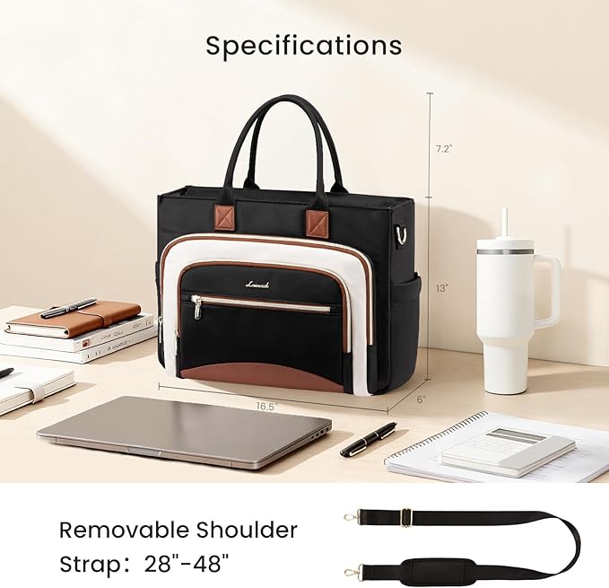 LOVEVOOK Teacher Tote Bag for Women,Laptop bag with Large Cup Holder,Work bag with Accordion File Organizer Pocket,Multi-Pockets Professional Diaper Bag Nurse Bag,Handbag Purse for Work,College,Daily