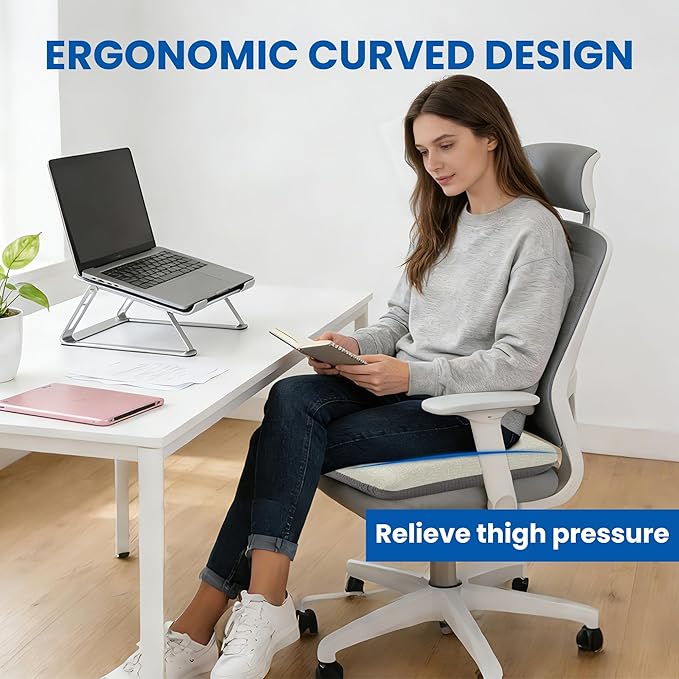 Ganondorf Extra Large Recliner Seat Cushion for Elderly Tufted Furry Booster Foam Cushion, Pressure Relief for Long Sitting Orthopedic Chair Cushion for Recliners Office Chairs, White