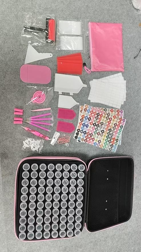 LYMUSUMI Diamond Art Storage Containers 240 Slots Diamond Painting Accessories and Tools Portable Bead Organizer Boxes for Adults（Purple）