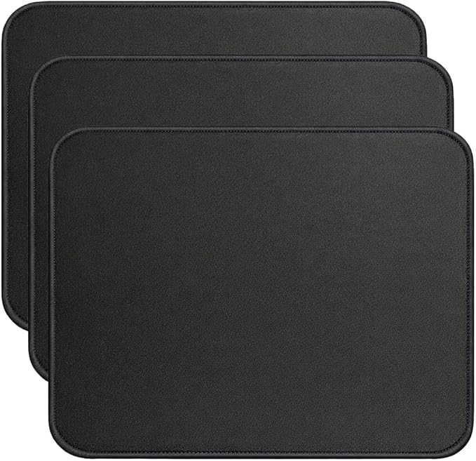 Mouse Pad | Premium PU Leather Surface with Stitched Edges | Anti-Slip Rubber Base, Easy to Clean | for Home Office, Computer Work, Writing & Daily Use (3, 11.81" L x 9.84" W(30cmL x 25cmW))