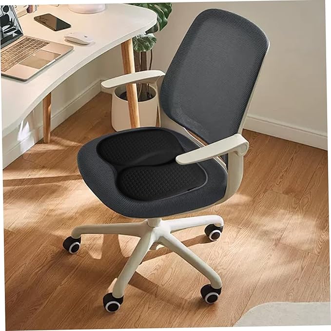 Gel Seat Cushion Pressure Relief Honeycomb Cooling Cushion, Breathable 3D Non-Slip Chair Pad for Office, Car, Wheelchair, Black
