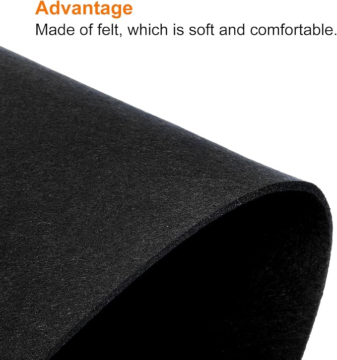 PATIKIL 35"x13" Desk Mat Protector, Felt Dual Side Mouse Pad Writing Mat for Office Home, Black