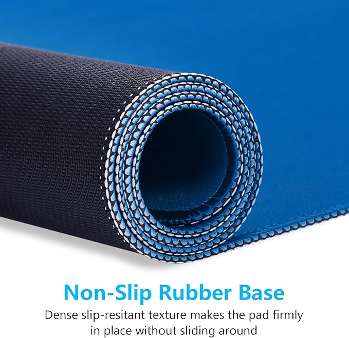 Dapesuom Large Mouse Pad, Extended Gaming Mouse Mat with Stitched Edges, Full Size Desk Mats with Non-Slip Base, Computer Big Desktop Keyboard Pad for Laptop, Office, 23.6 x 11.8 in, Dark Blue