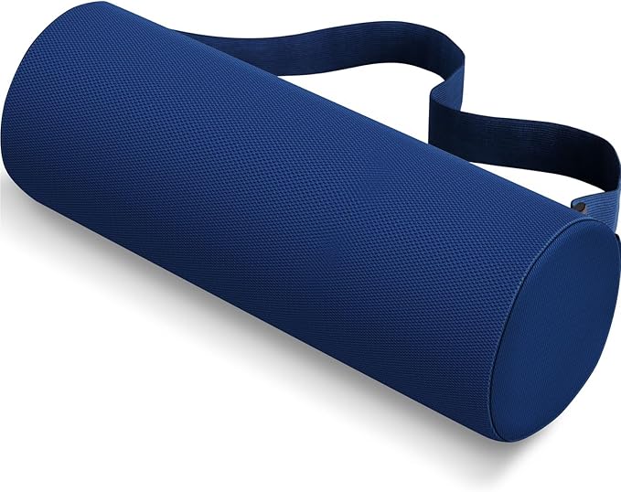 CushZone Seat Cushion, Lumbar Roll Support Pillow for Office Chair, Car, Gaming Chair, Memory Foam Back Cushion with Washable Cover for Relieving Back Pain & Improving Posture,Blue