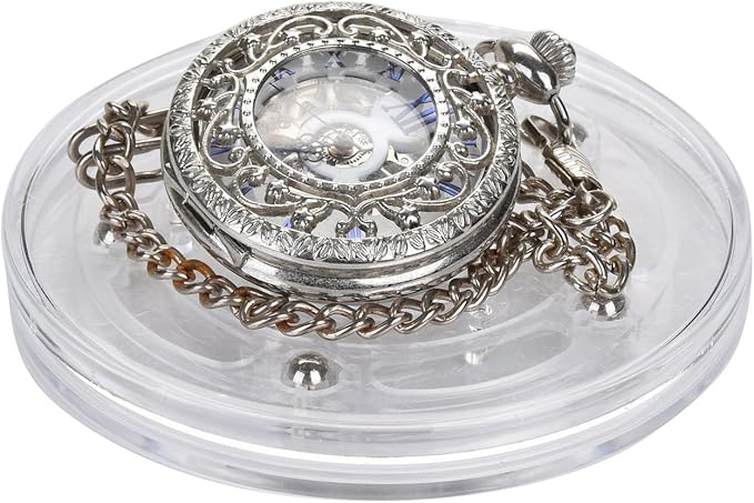 TamBee 4PCS 3 Inch Acrylic Lazy Susan Turntable Organizer, 360° Rotation Revolving Display Base Clear Acrylic for Spice Rack, Table, Cake, Kitchen, Pantry Decorating