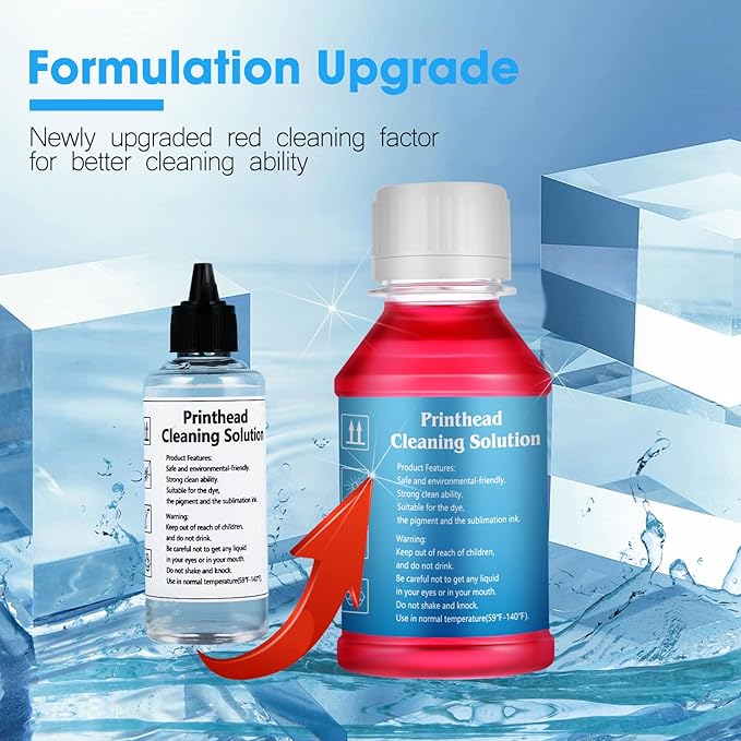 Printhead Cleaning Kit Printer Flush Kit for Epson ET-2850 ET-2800 ET-2803 ET-2760 ET-2720 ET-3850 ET-15000 ET-2750 ET-4800 2400 WF-7720 WF-7710 WF-7210 WF-7610 WF-3640 Printer Nozzle Cleaner