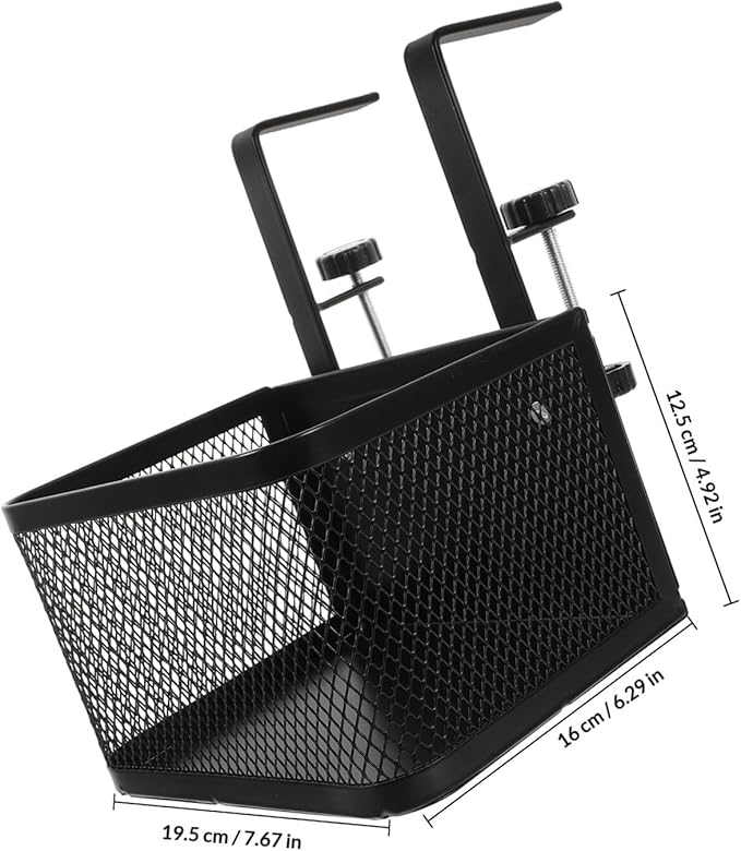 STOBAZA Clamp-on Desk Drawer Organizer, under Desk Cable Management Tray for Office Workspace, Desktop Storage Basket Clamp Mount for Cord and Cable Organization