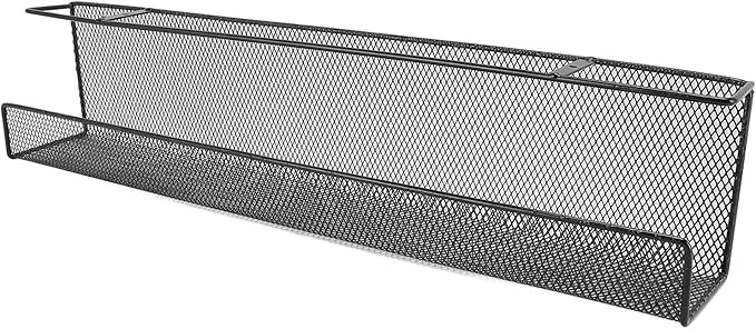 GLOGLOW Under Desk Cable Management Tray, Metal Wire Organizer with No Drill Design for Organizing Extension Cords At Home Office or Kitchen (L)