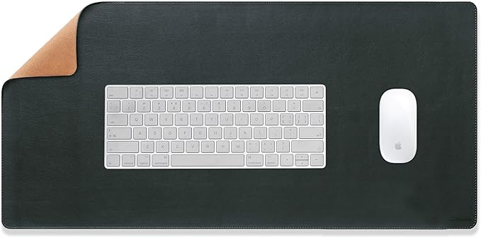 Large Leather Mouse Pad for Desk, 30.3" x 14.4" Desk Mat, Non-Slip Pu Leather Office Home Desk Mat, Waterproof Desk Pad for Keyboard and Mouse, Laptop, Writing, Desk Accessories (Dark Grey)