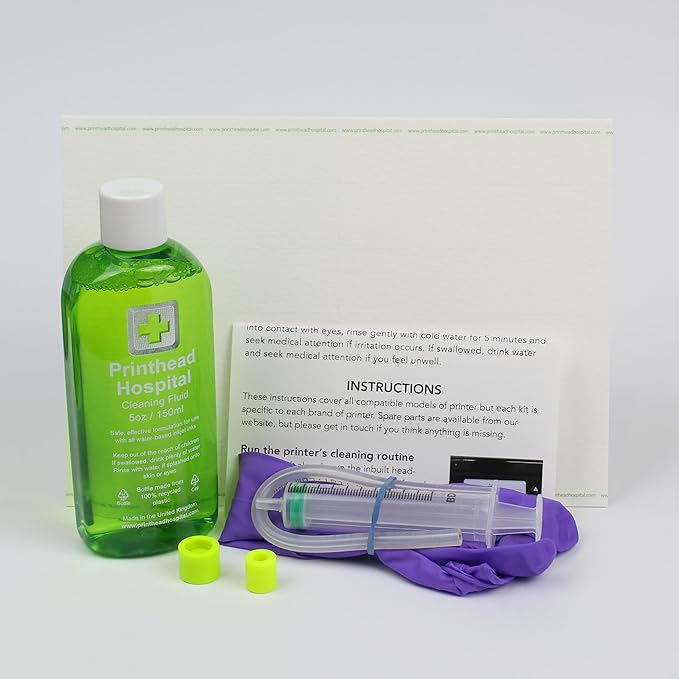 Printer Cleaning Kit for Canon Hewlett Packard HP Deskjet Officejet Photosmart - 5 oz | Easy to use kit to Clear Printer nozzles