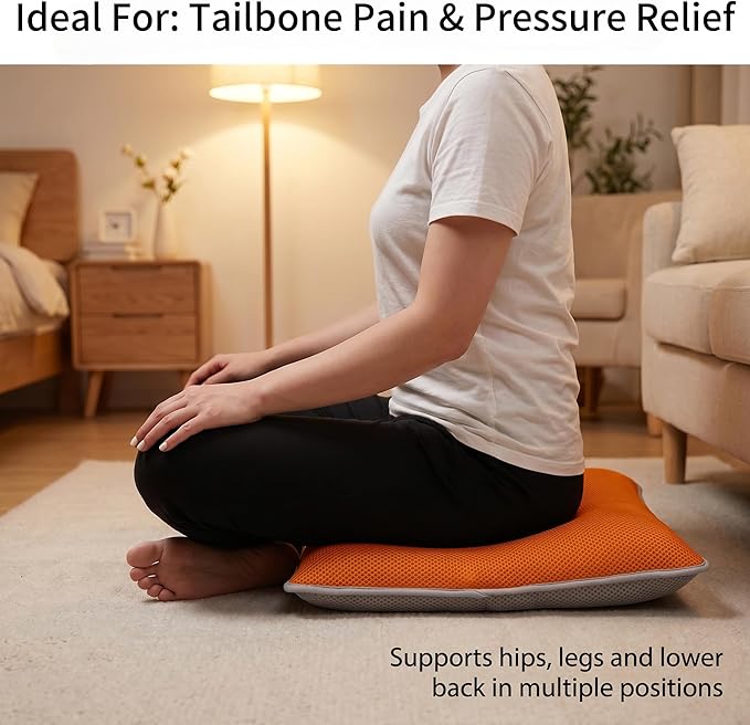 Donut Pillow Seat Cushion for Tailbone Pain Relief, Hemorrhoid Pillow for Sitting, Breathable Coccyx Cushion for Bed Sores, Pregnancy & Postpartum, Office Chair Wheelchair Car Bed Use, Orange