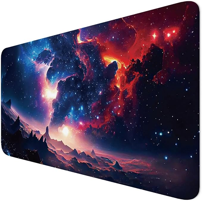 Leather Desk Mat 31.5" x 15.7", Desk Pad for Computer or Laptop, Galaxy Computer Mat Mouse Pad for Keyboard or Mouse, Large Desk Mat for School, Office, Home (Galaxy, 31.5"x 15.7")