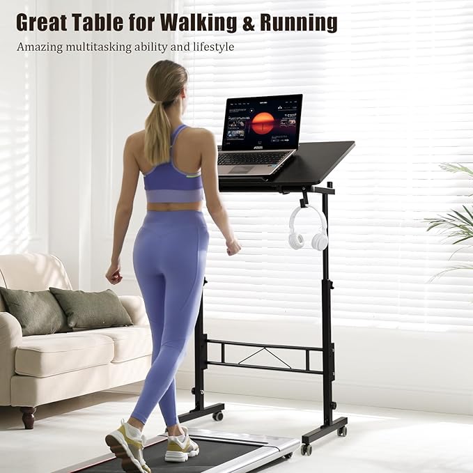 SIDUCAL Standing Desk Height Adjustable with Tiltable Tabletop, Black