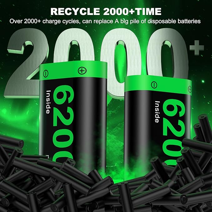 Rechargeable Xbox Controller Battery Pack Charging Station,4x6200mWh Xbox Battery Pack with Fast Charging Station