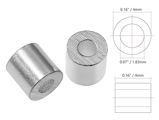 100pcs 1/16 Inch Aluminum Crimping Stop Sleeve for Wire Rope and Cable, Round Hole Type