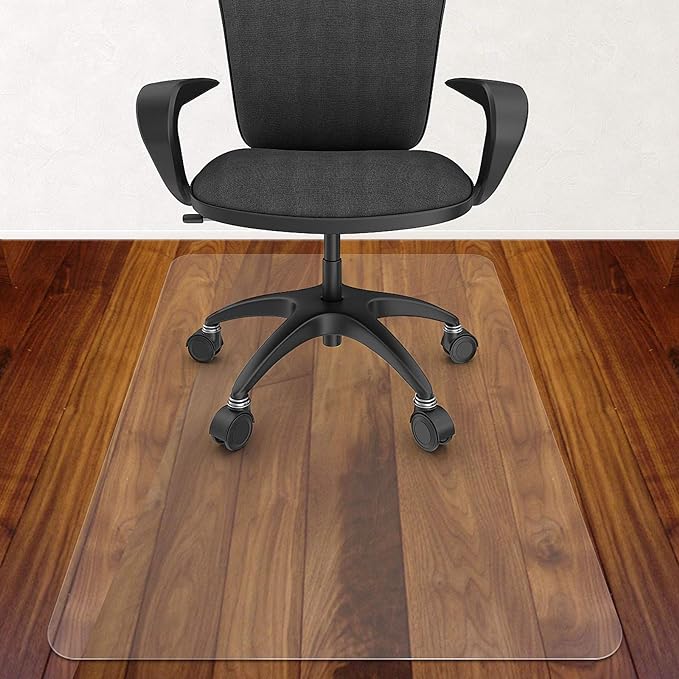 Azadx Office Chair Mat for Hardwood Floor 36 X 48, Plastic Mat for Office Chair Easy Glide on Hard Floors, Clear Computer Chair Mat Office Floor Mat Protector for Wood Floors, 2PCS