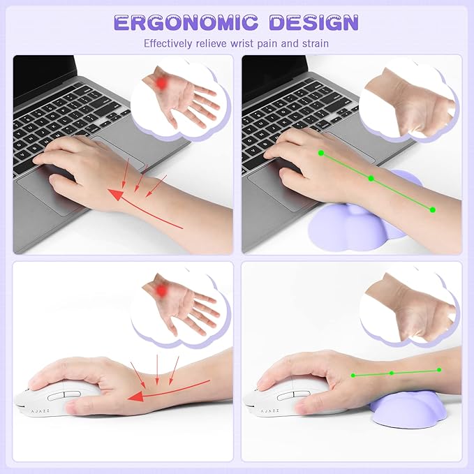5 in1 Cloud Mouse Pad,Keyboard Wrist Rest,Mouse Wrist Rest Support,Mouse Pad Wirst Rest and Leather Coaster Set with Office Desk Mat,Memory Foam Ergonomic Easy Typing Pain Relief for Office and Home