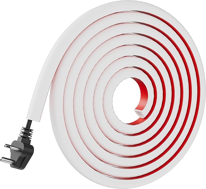 Cord Hider for Wall Mounted TV, 196" One Cable Cover with Side Open, Flexible Silicone Wire Raceway Management,Self-Adhesive Cord Organizer,Wire Concealer Channel, White