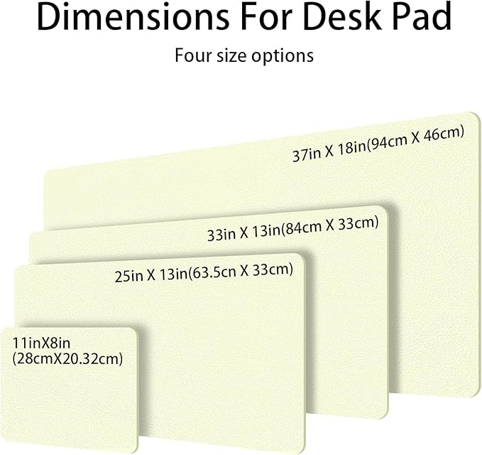 Leather Desk pad Protector, Office Mat, Large Mouse Mat, Non-Slip PU Leather Blotter, Laptop Desk Pad,Waterproof Laptop Computer Desk Keyboard Mat for Office/Work/Home/Decor (White, 47in*23in)