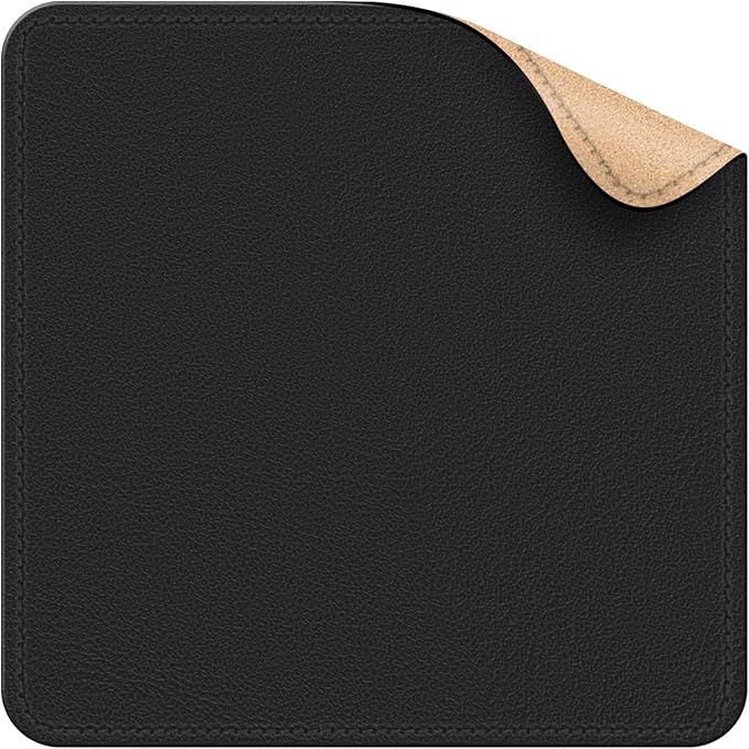 Leather Mouse Pad with Stitched Edge, Waterproof Gaming Mouse Mat for Computers, Laptop, Office & Home (Black, 11"*8")