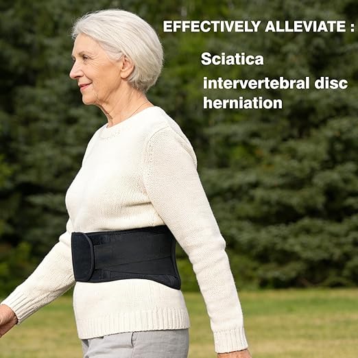 Back Brace for Lower Back Pain Relief, Wide Lumbar Support Belt for Men & Women, 5 Removable Metal Stays, Herniated Disc, Sciatica, Work & Lifting, Breathable Back Support (Medium 30"-38.9")