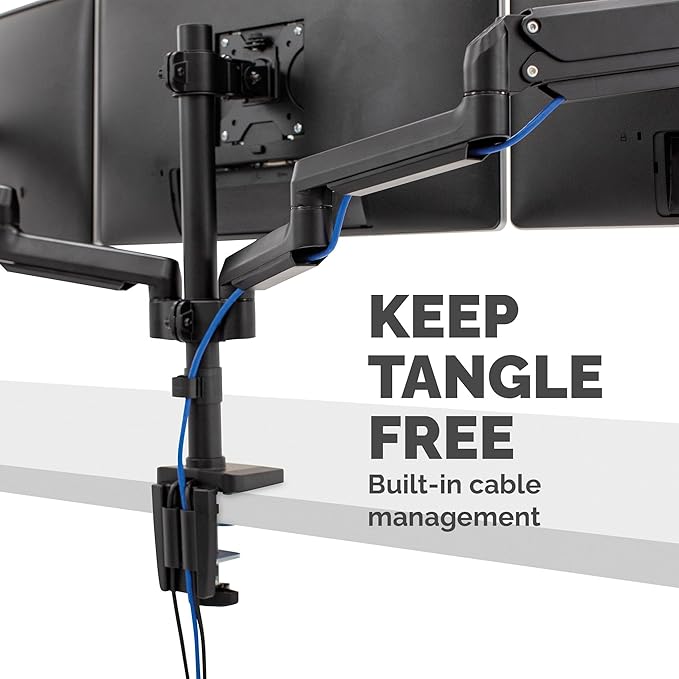Fellowes Platinum Series Triple Monitor Arm for 27-Inch Monitors, Full Motion, 360° Rotation, VESA Mount with Grommet or Clamp, USB Ports, Ergonomic, Black, 8042601