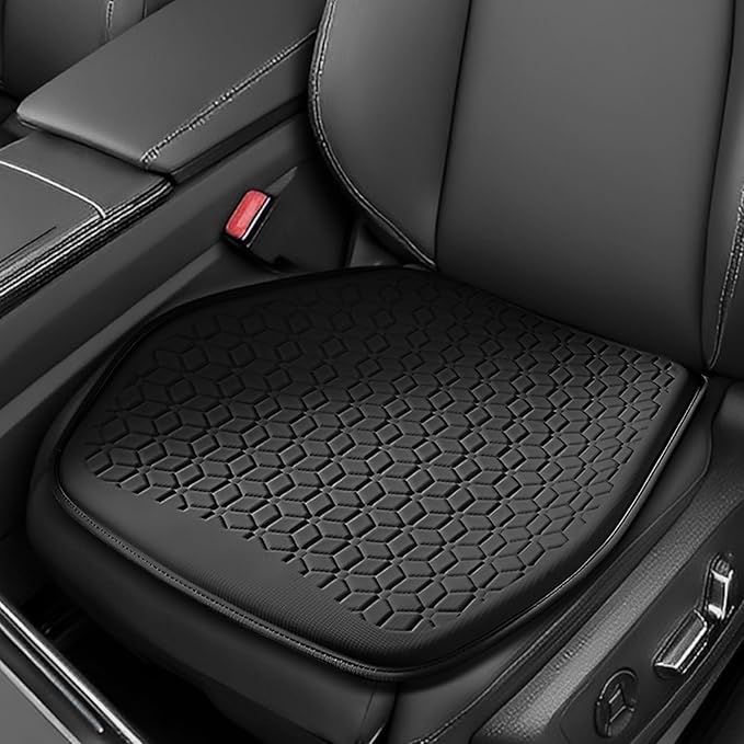 Gel Car Seat Cushion, Office Chair Cushion, Non-Slip & Comfortable Automotive Chair Protector Pad for Driving, Breathable Automotive Front Seats Pad Universal for Car SUV Truck (Black)
