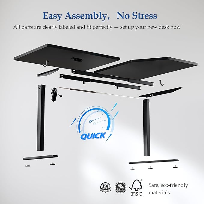 Klicelor L Shaped Standing Desk 55 x 31.5 Inch, Electric Height Adjustable Corner Desk for Home Office Workstation, Ergonomic Sit Stand Computer Table with Memory Controller, Black