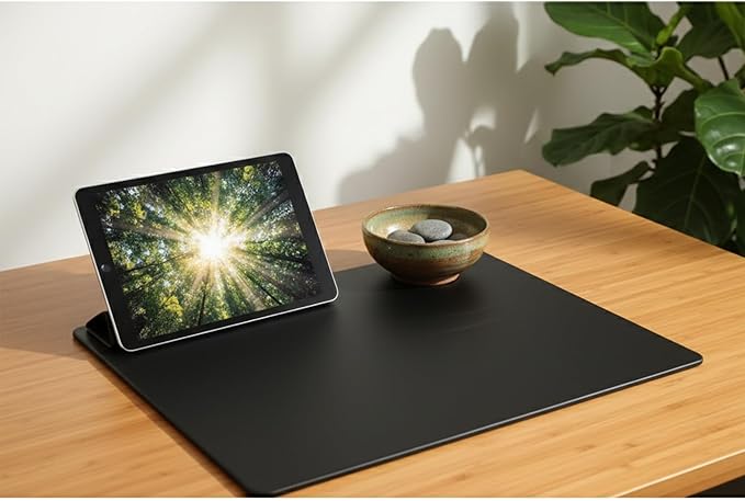 Dacasso Black Leatherette 17" x 14" Conference Table Pad - Laptop Pad - Protective Pad