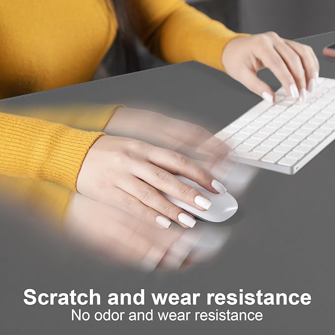 DAWNTREES Desk Mat for Desktop,PU Leather Desk Pad Protector,Non Slip, Large Mouse Pad and Keyboard Mat, Waterproof Writing Pad for Office and Home (Dark Gray,35.5''x16.9'')