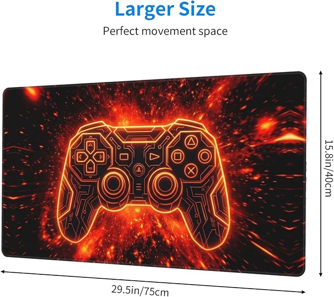 Gamer Gaming Large Mouse Pad & Desk Mat Game Joystick Extended Mousepad Non-Slip Rubber Base Laptop Computer Keyboard Pad for Gaming, Office & Home Decor, XXL - 29.5" X 15.8"