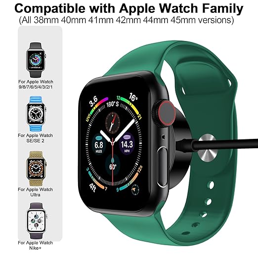 𝟐𝟎𝟐𝟔 𝐔𝐩𝐠𝐫𝐚𝐝𝐞𝐝 for Apple Watch Charger Magnetic Fast Charging Cable [Portable] Magnetic Wireless Charging Compatible with iWatch Series Ultra/9/8/7/6/SE/SE2/5/4/3/2-[1.2M] Black