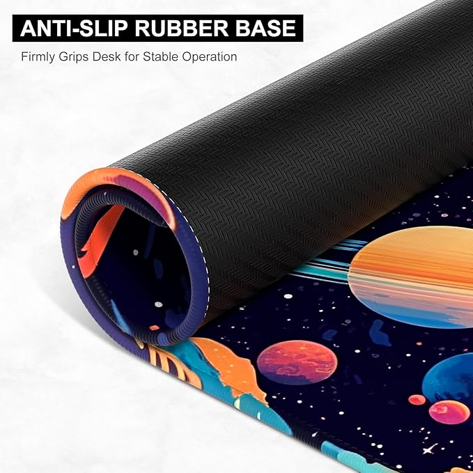 Desk Pad, 32" x 16" XXXL Extended Large Gaming Mouse Pad, Desktop Decor Desk Mat, Men Women Office Supplies and Accessories, Cute Anime Mouse Mat for Laptop & Keyboard, Romantic Universe
