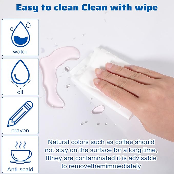 Clear Desk Mat 35.4"×15.7" Large Transparent Computer Desk Mat Non-Slip PVC Desks Protector Pad with Round Edge, Heat Resistant Waterproof Transparent Writing Pad for Home and Office