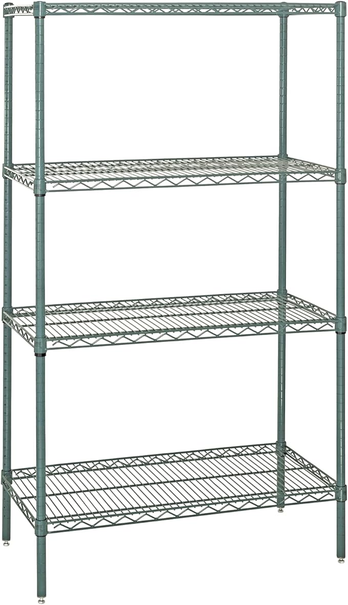 Quantum Storage Systems WR74-1872P Starter Kit for 74' High 4-Tier Wire Shelving Unit, Proform Finish, 18' Width x 72' Length x 74' Height
