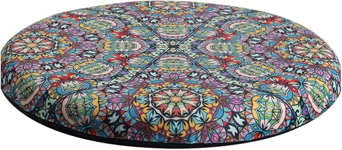 13" Detachable Memory Foam Seat Cushion Round Chair Cushion Non-Slip Dining Stool Pad Circle Chair Pad Washable for Kitchen Dining Office Chairs Colorful Pattern