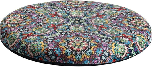 13" Detachable Memory Foam Seat Cushion Round Chair Cushion Non-Slip Dining Stool Pad Circle Chair Pad Washable for Kitchen Dining Office Chairs Colorful Pattern