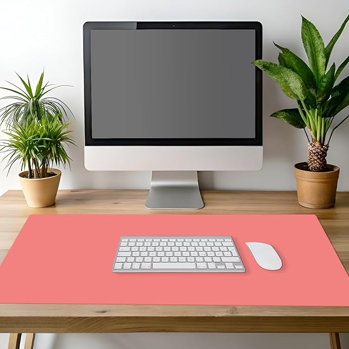 CounterArt Large Coral Waterproof Desk Protector 32” x 16” Made in The USA Desk Mat Office Mat Large Mouse Pad