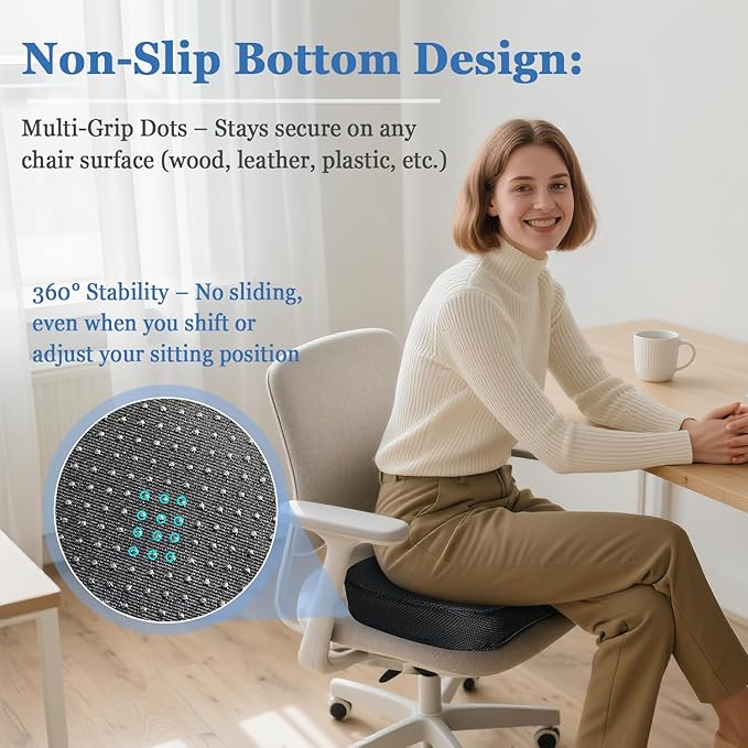 Coccyx Seat Cushion Cover for Tailbone Back Pain Relief Office Chair Butt Sacroiliac Pillow Case Fit ComfiLife、Everlasting Comfort U-Shaped Gel & Memory Pad Replacement Cover（Only Pillowcase）