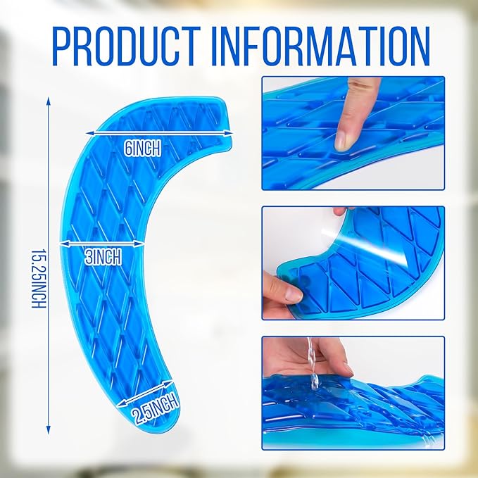 Rossesay Gel Toilet Seat Cushion Washable Toilet Seat Padded Riser Cushion Portable Adhesive Cover for Pain Relief Comfort for Elderly Handicapped Seniors(Blue)